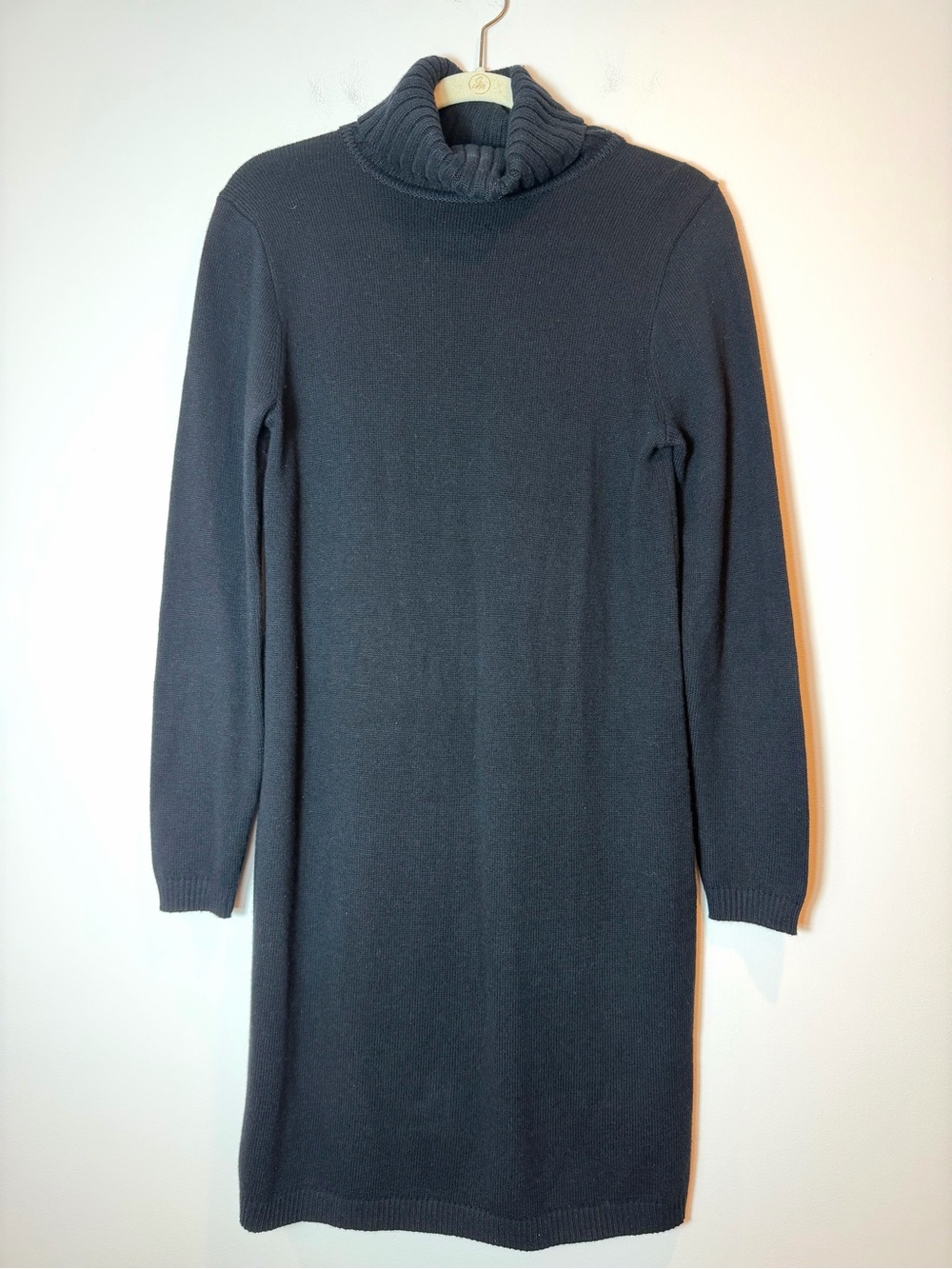 J. Crew Mercantile Black Turtleneck Sweater Dress Cotton Wool Blend S